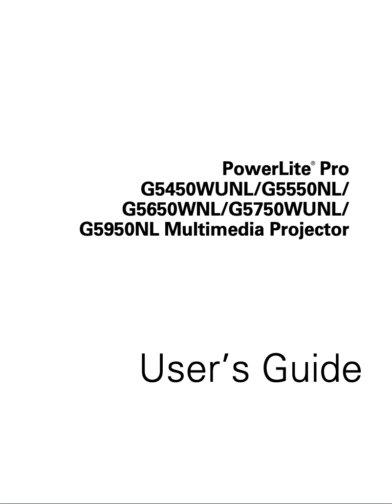 Imagen de la primera página del manual del dispositivo PowerLite Pro G5450WUNL