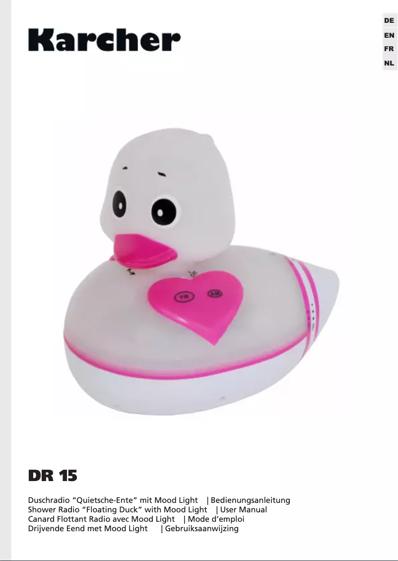 Page 1 de la notice Manuel utilisateur Kärcher DR 15