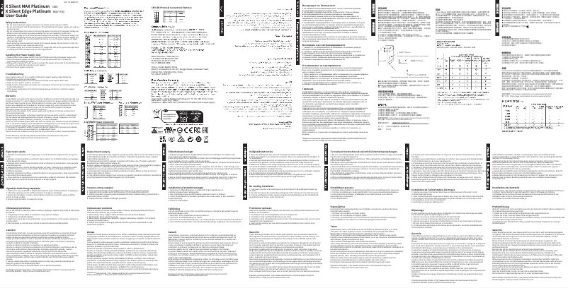 Image de la première page du manuel de l'appareil X Silent Edge Platinum 850