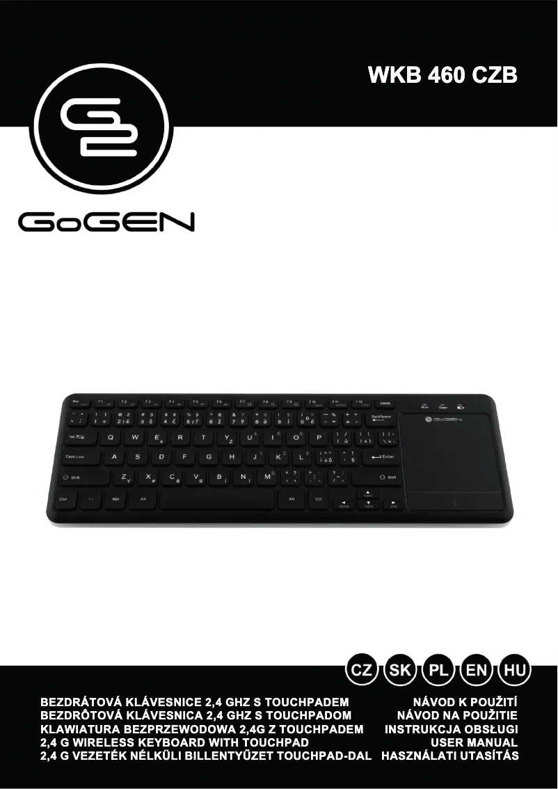 Page 1 de la notice Manuel utilisateur GoGen WKB 460 CZB