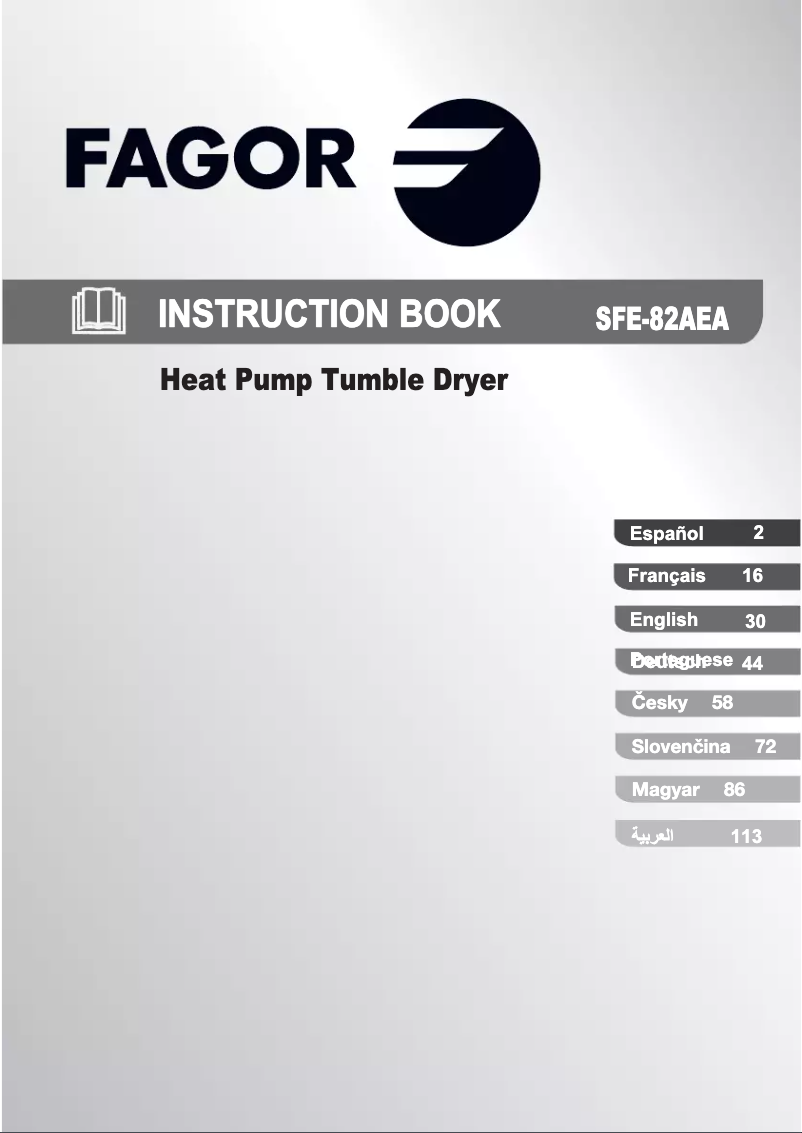 Page n°1 - Manuel utilisateur Fagor SFE-82AEA