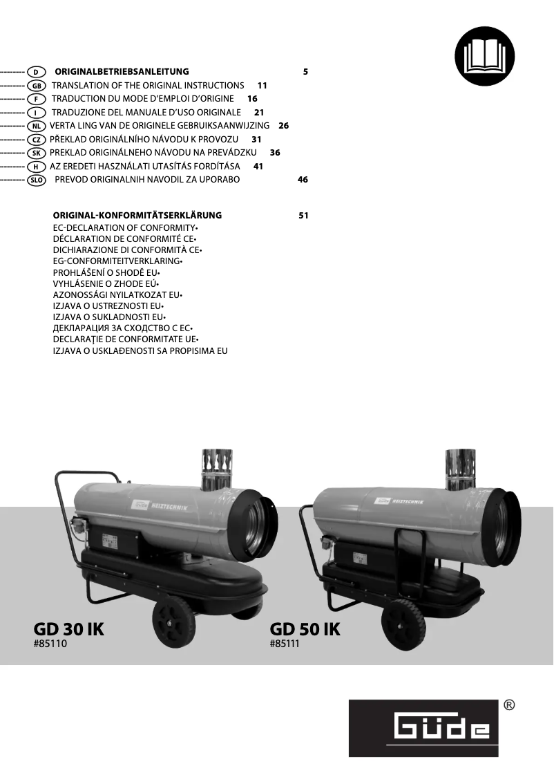 Image de la première page du manuel de l'appareil GD 50 IK