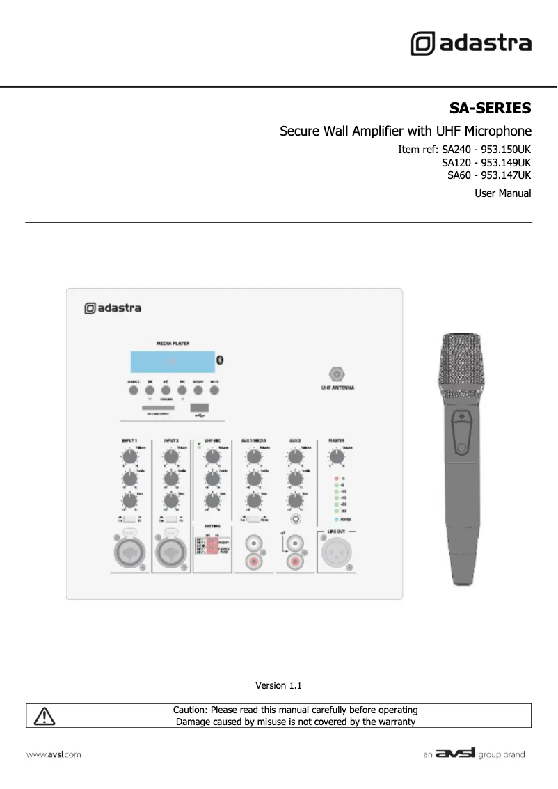Image de la première page du manuel de l'appareil SA120
