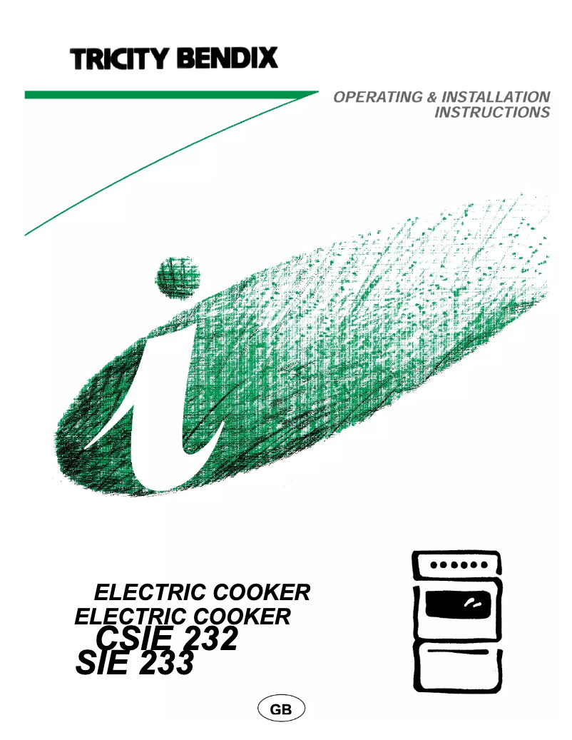 Page n°1 - Manuel utilisateur Tricity Bendix CSIE232W