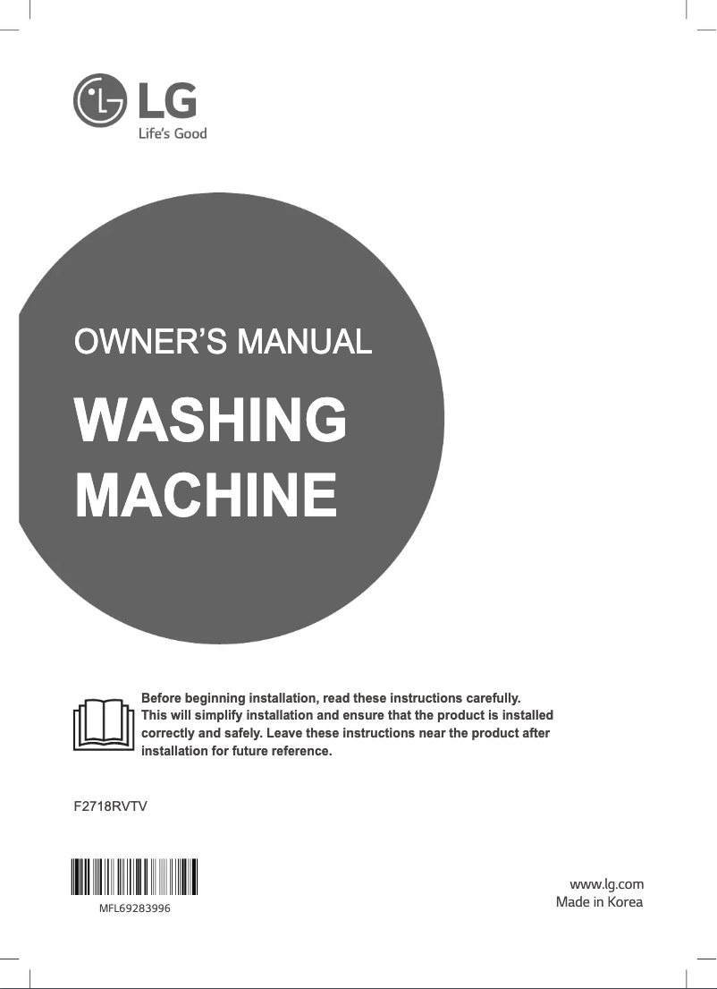 Page 1 de la notice Manuel utilisateur LG F2718RVTV