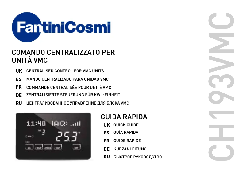 Page 1 de la notice Manuel utilisateur Fantini Cosmi CH193VMC