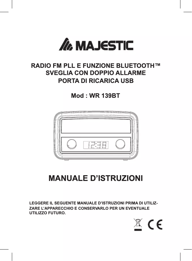 Imagen de la primera página del manual del dispositivo WR-139 BT