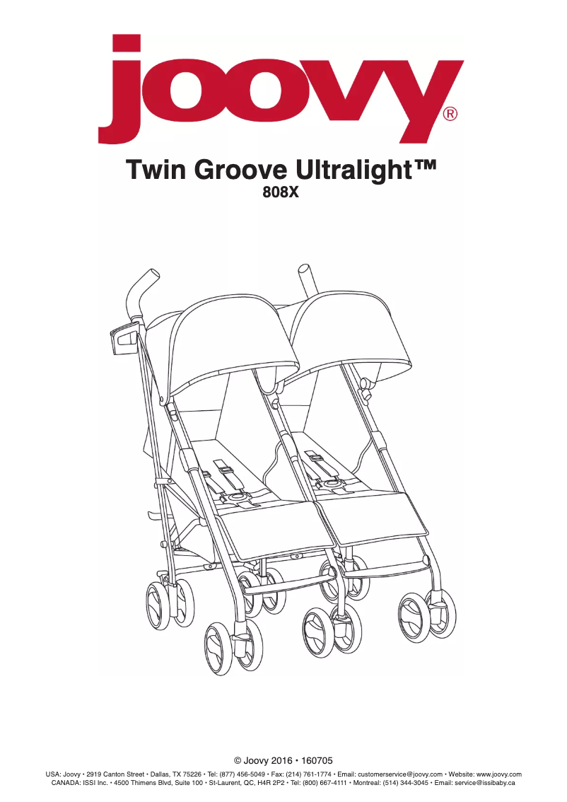 Page n°1 - Manuel utilisateur Joovy Twon Groove Ultralight
