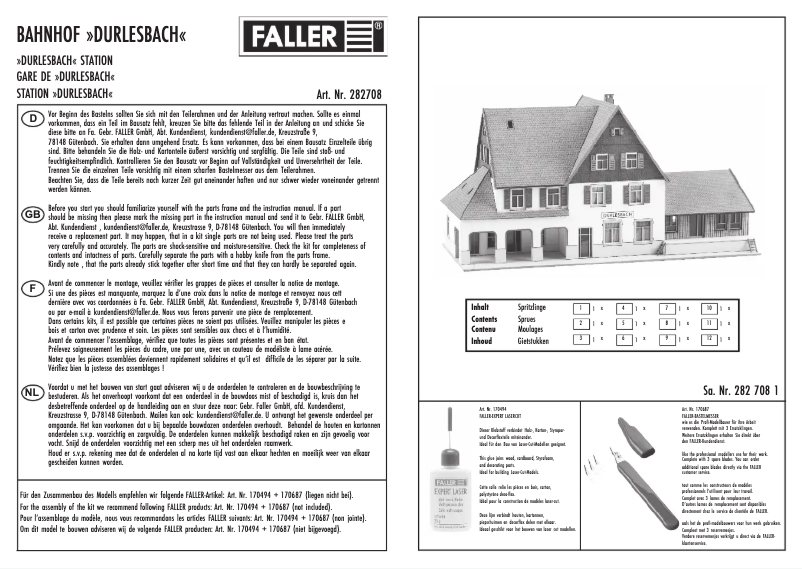 Page 1 de la notice Manuel utilisateur Faller 282708