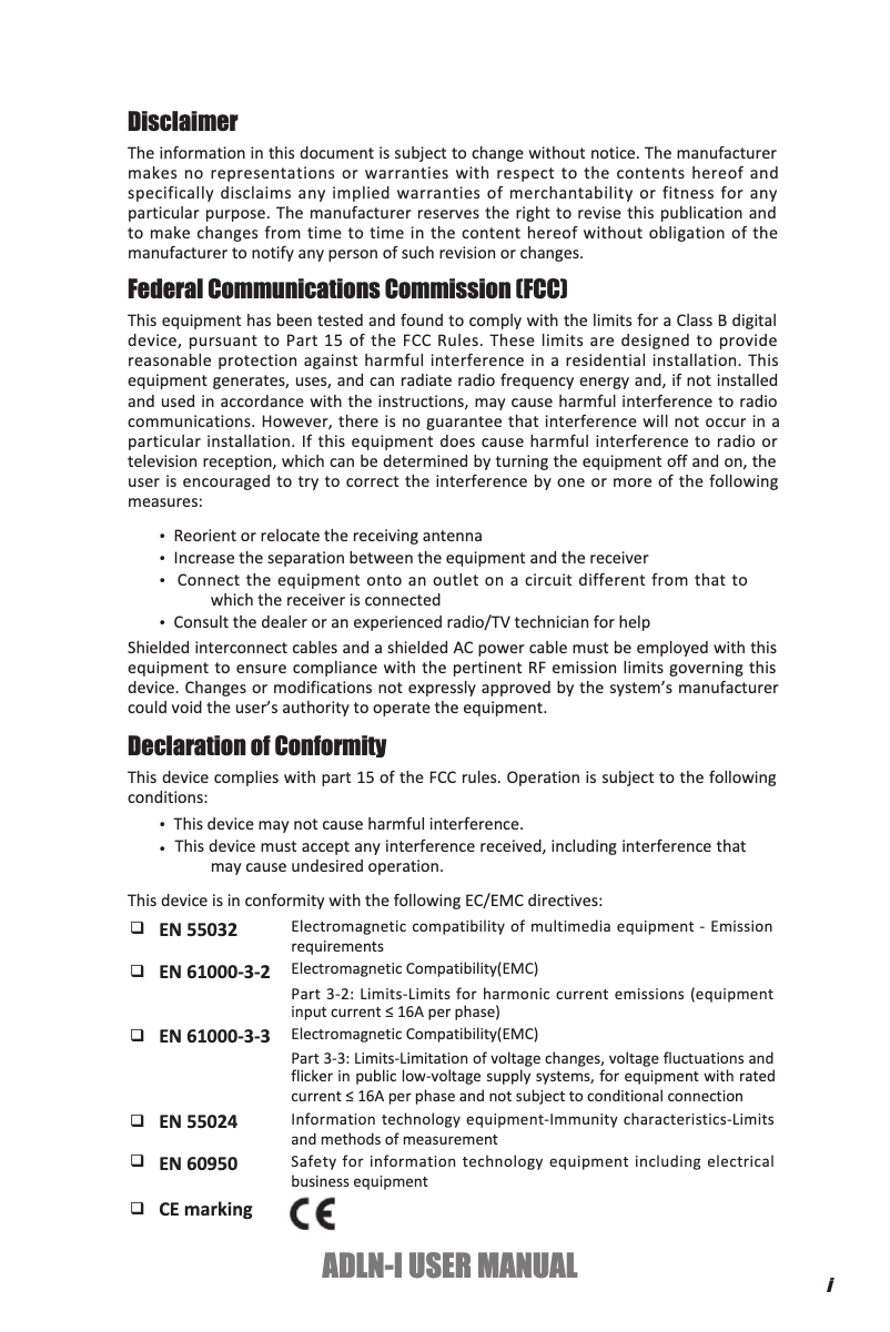 Page 1 de la notice Manuel utilisateur ECS ADLN-I