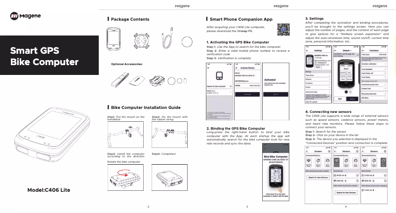 Image de la première page du manuel de l'appareil C406 Lite