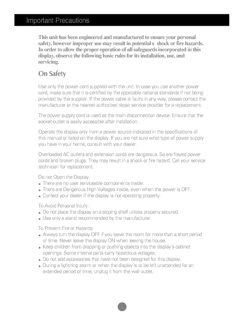 Page 1 of the manual User Manual LG L3000AS