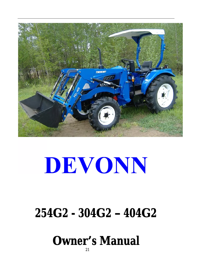 Image de la première page du manuel de l'appareil 404G2 (2019)