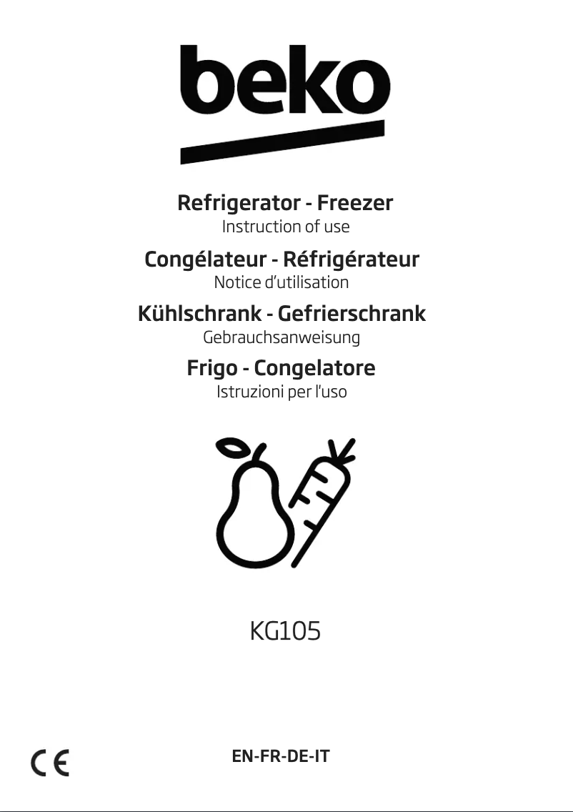 Page 1 de la notice Manuel utilisateur Beko KG105