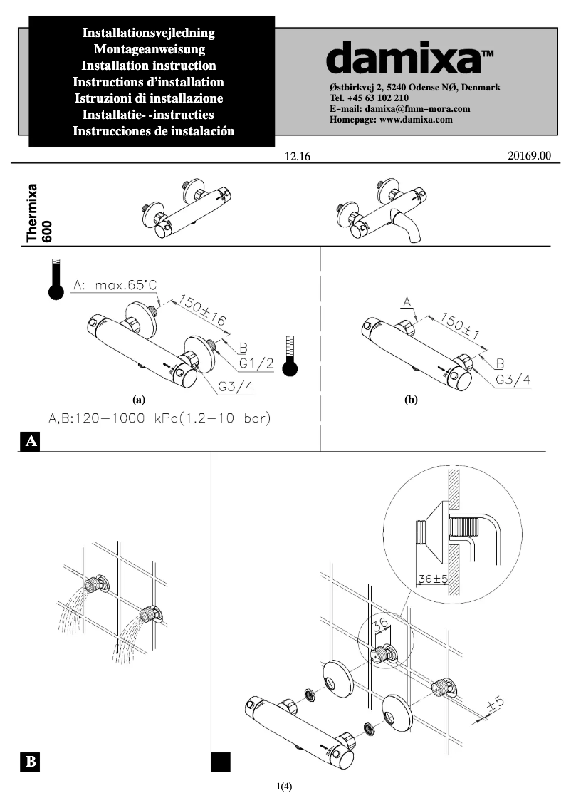 Page n°1 - Manuel utilisateur Damixa 5750600