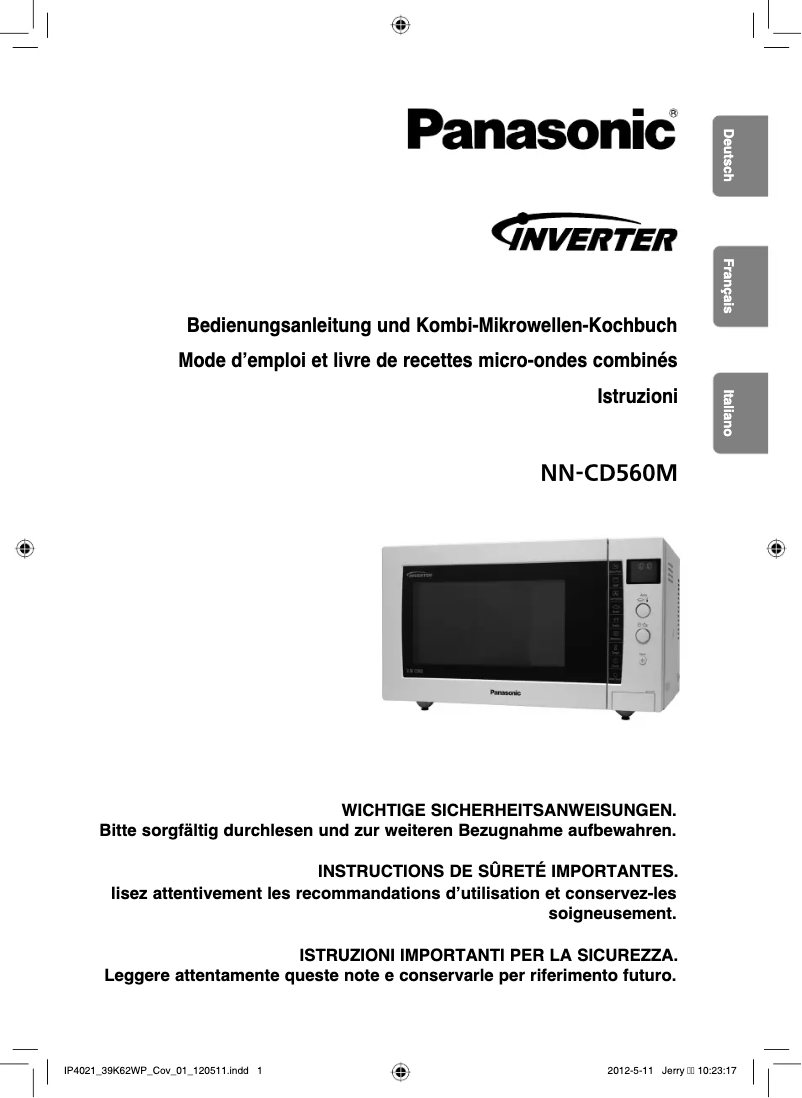 Image de la première page du manuel de l'appareil NN-CD560
