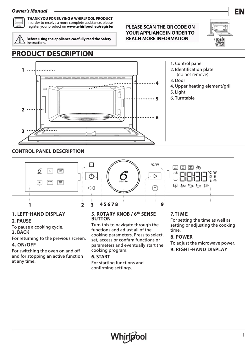 Página 1 del manual Guía de instalación Whirlpool WMD44MW