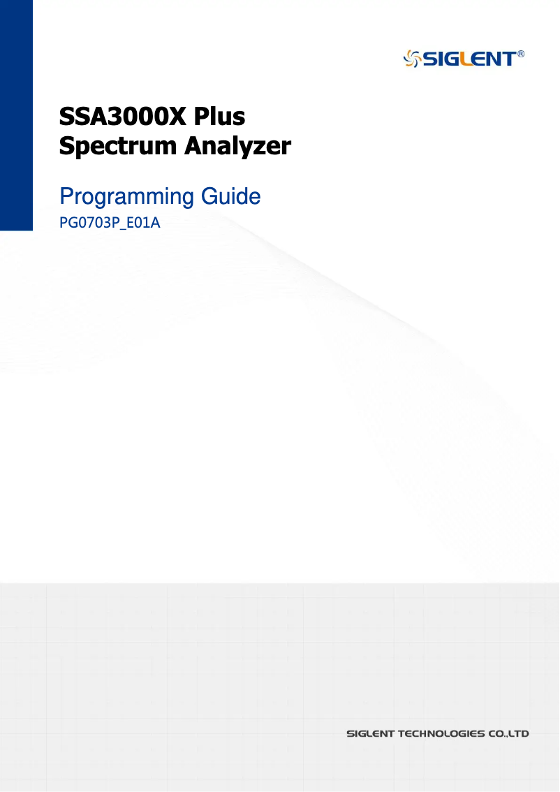 Page n°1 - Manuel utilisateur Siglent SSA3021X Plus