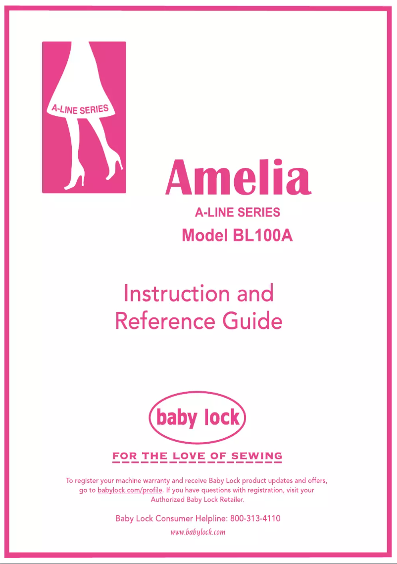 Page 1 de la notice Mode d'emploi Baby Lock Amelia BL100A