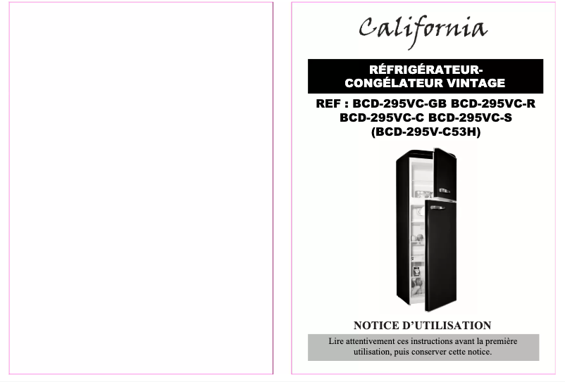 Página 1 del manual Manual de usuario California BCD-295