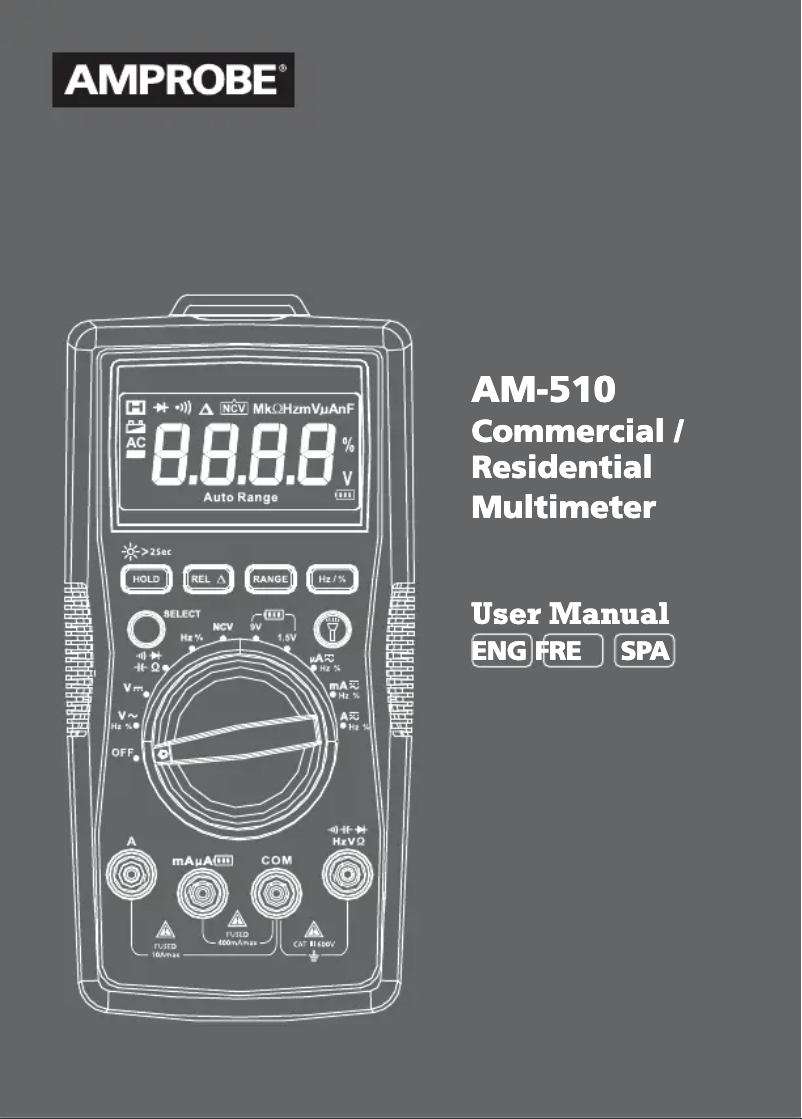 Page 1 de la notice Manuel utilisateur Amprobe AM-510
