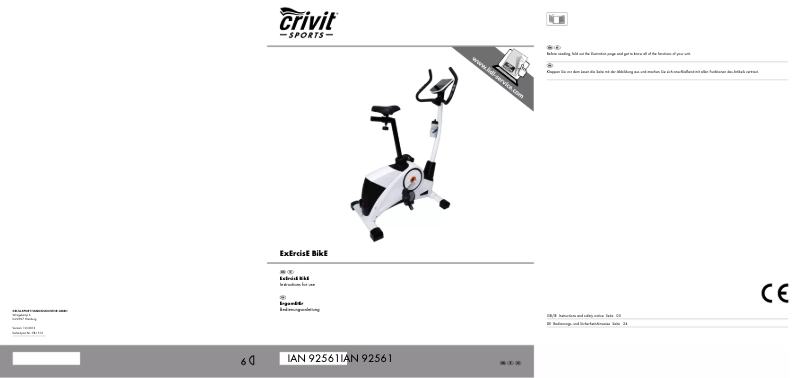 Page 1 de la notice Manuel utilisateur Crivit IAN 92561