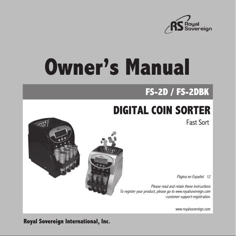 Page 1 de la notice Manuel utilisateur Royal Sovereign FS-2D