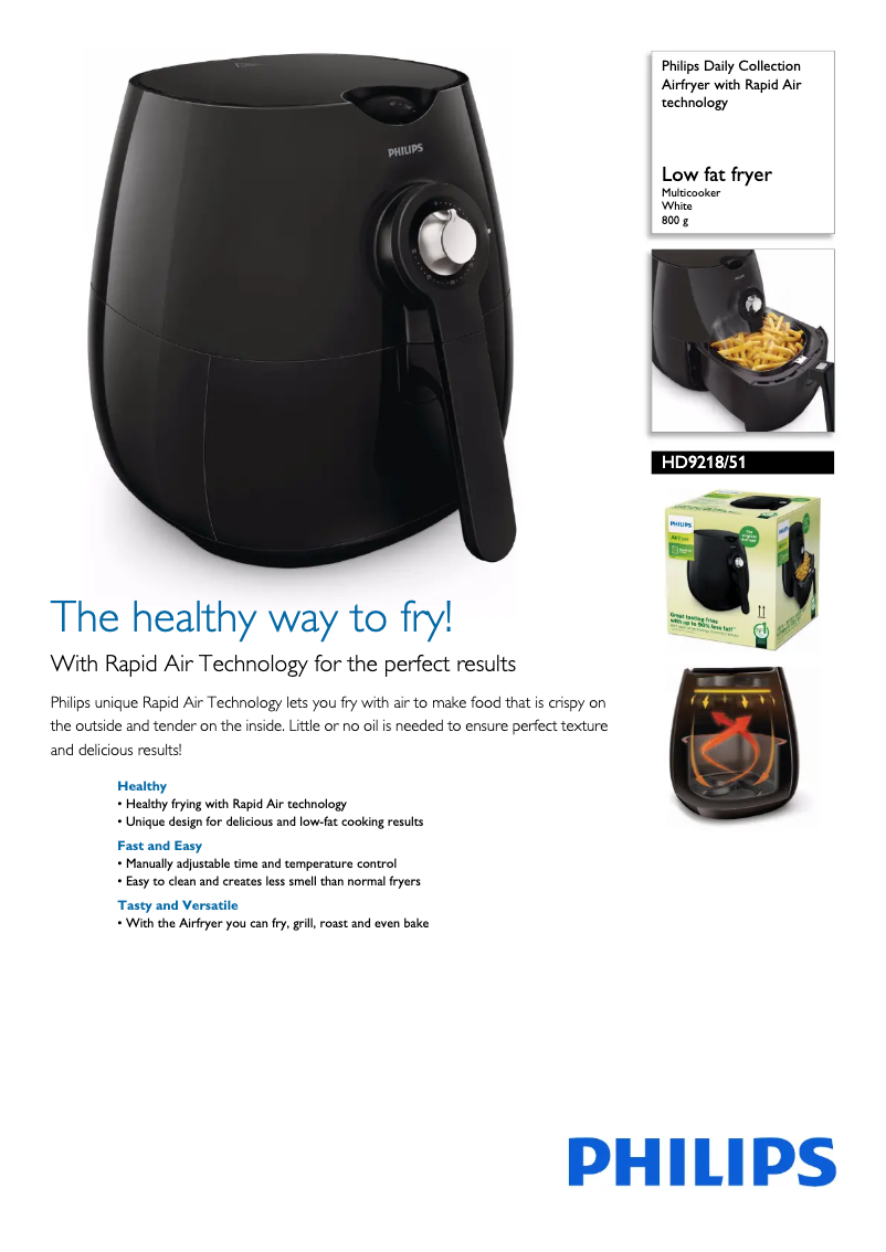 Image de la première page du manuel de l'appareil Daily Collection Airfryer HD9218