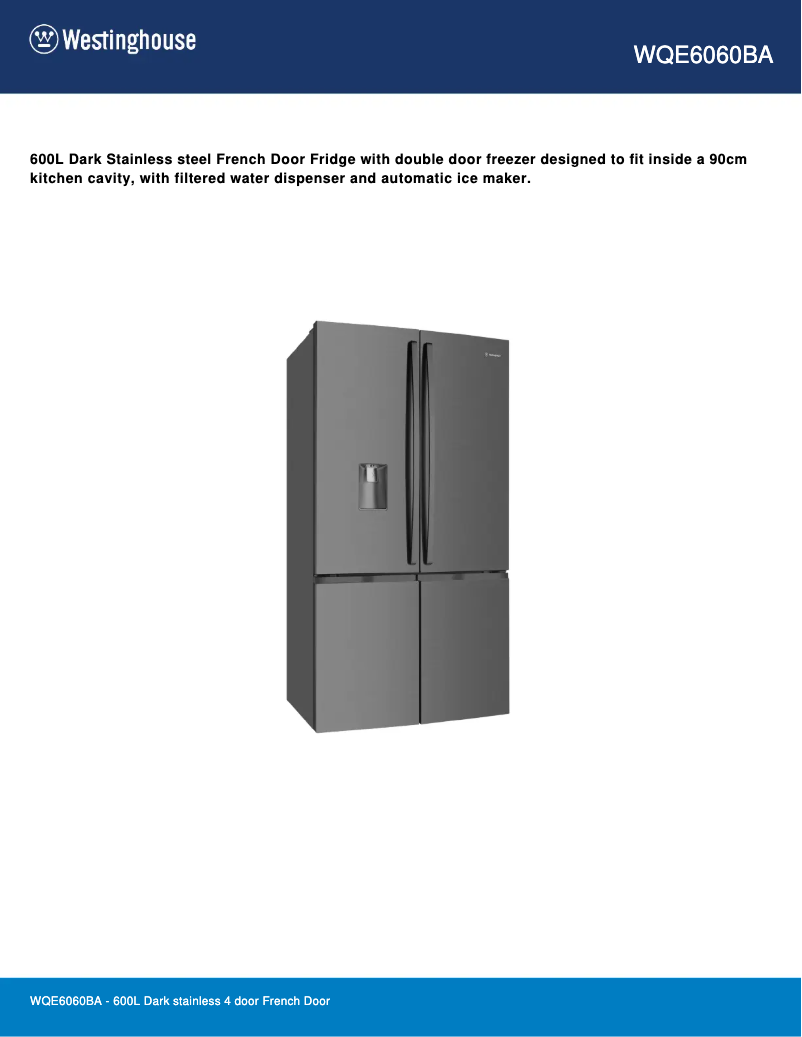 Image de la première page du manuel de l'appareil WQE6060BA