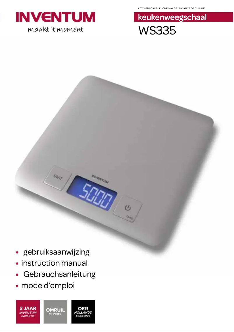 Image de la première page du manuel de l'appareil WS335