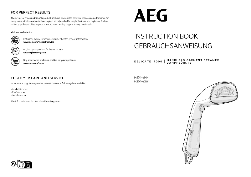 Image de la première page du manuel de l'appareil Delicate 7000 HS7-1-4MN