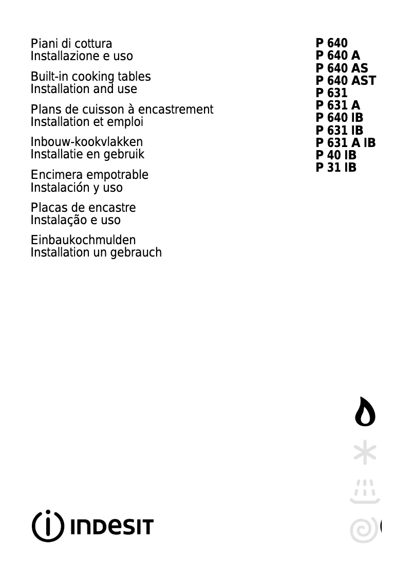 Page n°1 - Manuel utilisateur Indesit P631IB