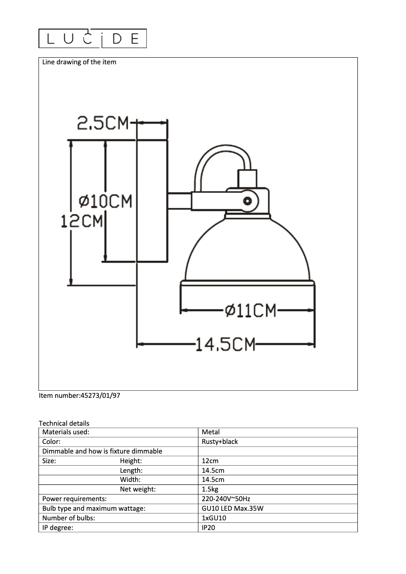 Image de la première page du manuel de l'appareil Damian 45273/01/97
