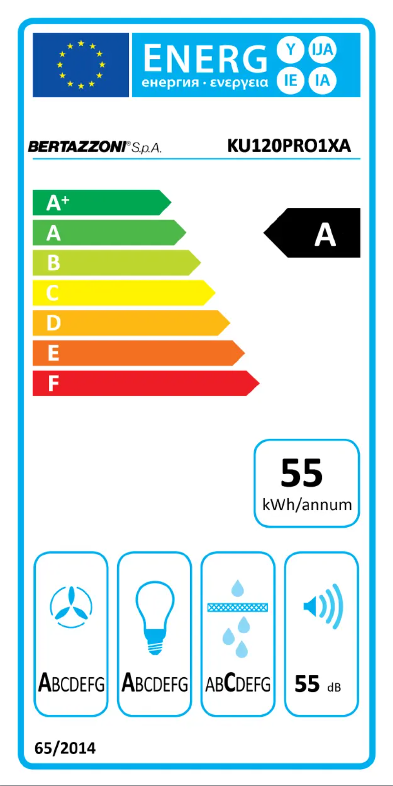 Page n°1 - Label énergétique Bertazzoni KU120PRO1XA