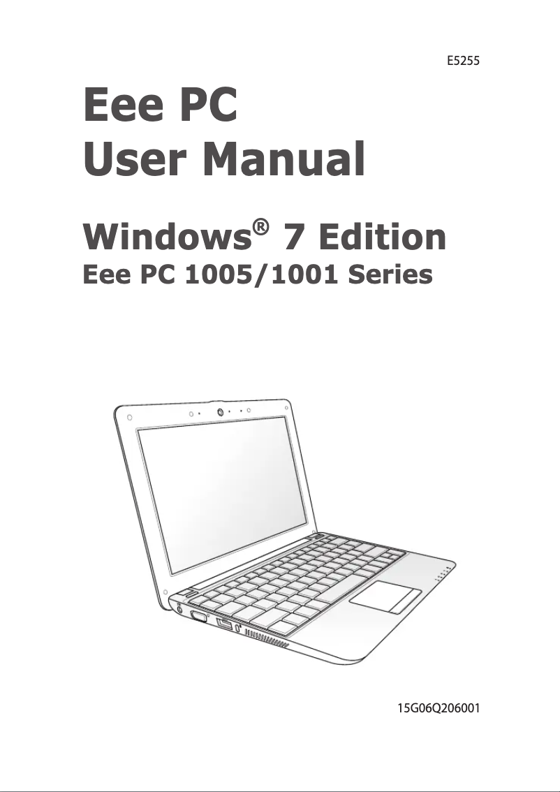Page 1 de la notice Manuel utilisateur Asus Eee PC 1005PR