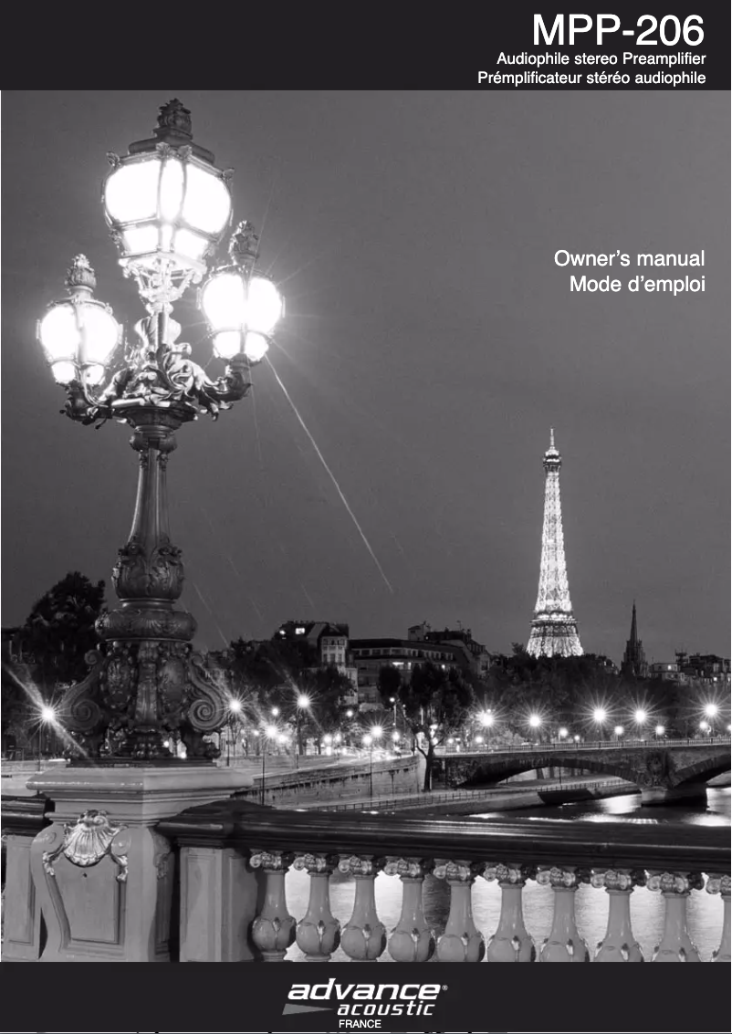 Page n°1 - Manuel utilisateur Advance Acoustic MPP 206