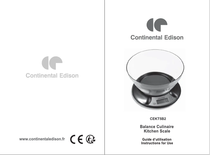 Page n°1 - Manuel utilisateur Continental Edison CEKT5B2