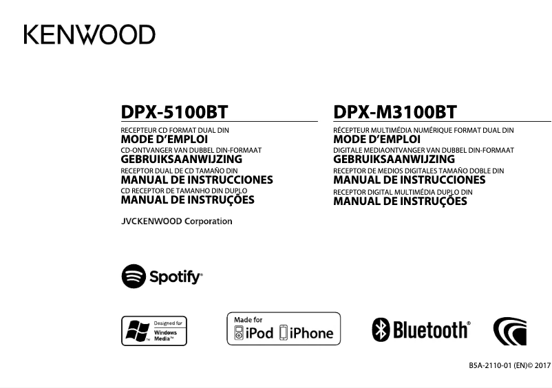 Página 1 del manual Manual de usuario Kenwood DPX-5100BT