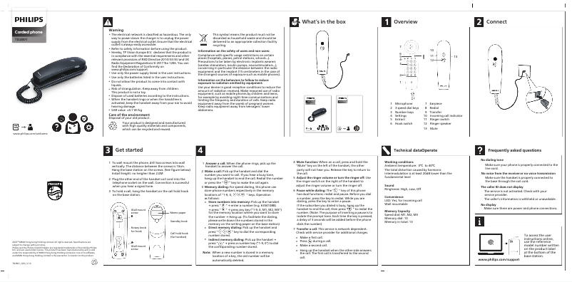Page n°1 - Manuel utilisateur Philips TD2801