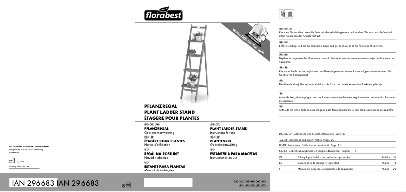 Page n°1 - Manuel utilisateur Florabest IAN 296683