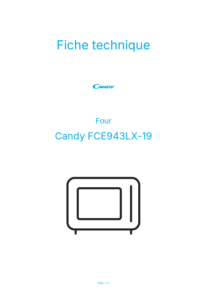 Image de la première page du manuel de l'appareil FCE943LX-19