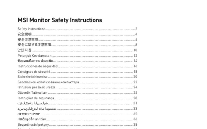 Page 1 de la notice Manuel utilisateur MSI Optix MAG245R