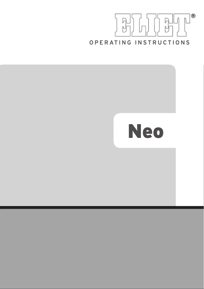 Page n°1 - Manuel utilisateur Eliet Neo