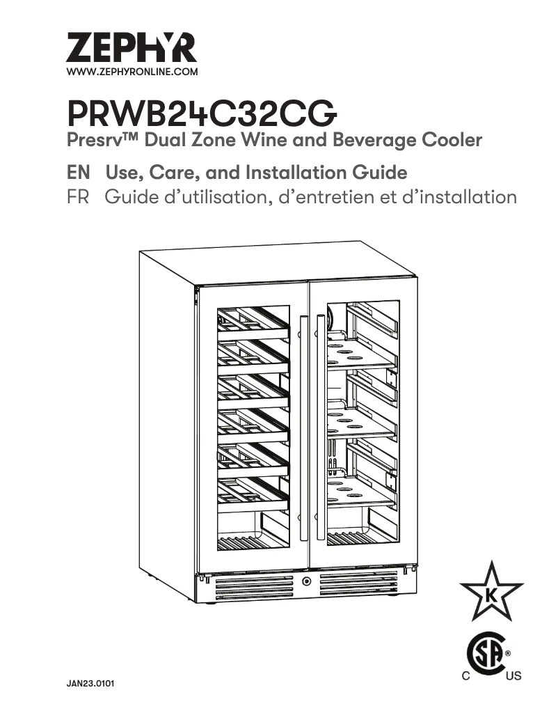 Image de la première page du manuel de l'appareil Presrv PRWB24C32CG