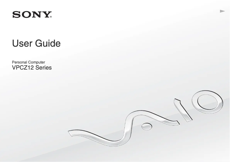 Image de la première page du manuel de l'appareil Vaio VPCZ125GX