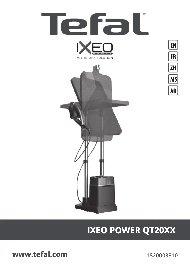 Page n°1 - Manuel utilisateur Tefal IXEO Power QT2020