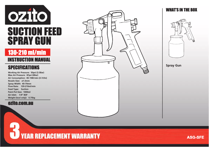 Página 1 del manual Manual de usuario Ozito ASG-SFE