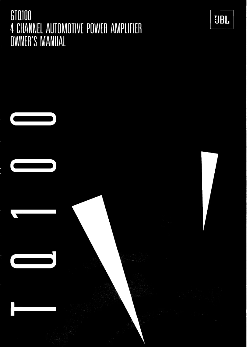 Page n°1 - Manuel utilisateur JBL GTQ100