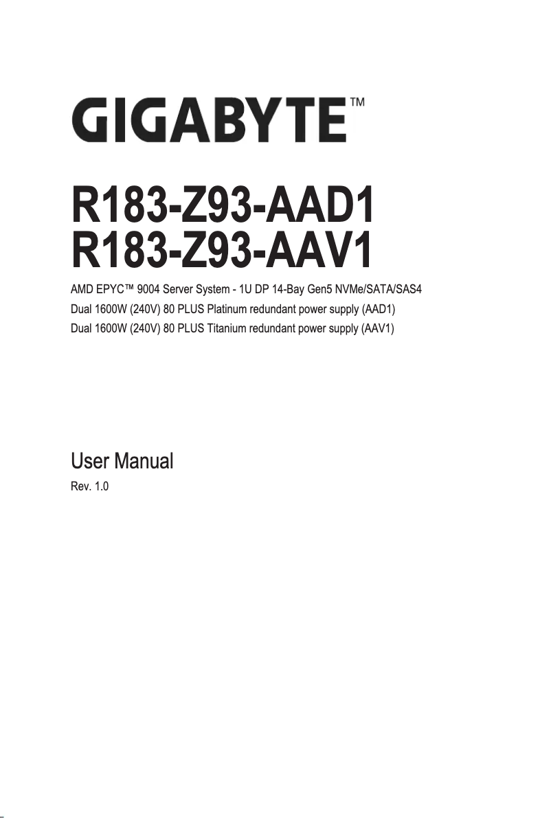 Image de la première page du manuel de l'appareil R183-Z93