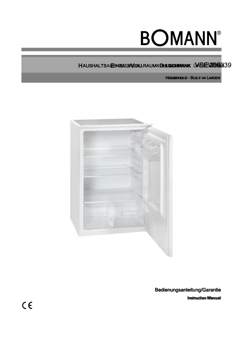 Page 1 de la notice Manuel utilisateur Bomann VSE 339